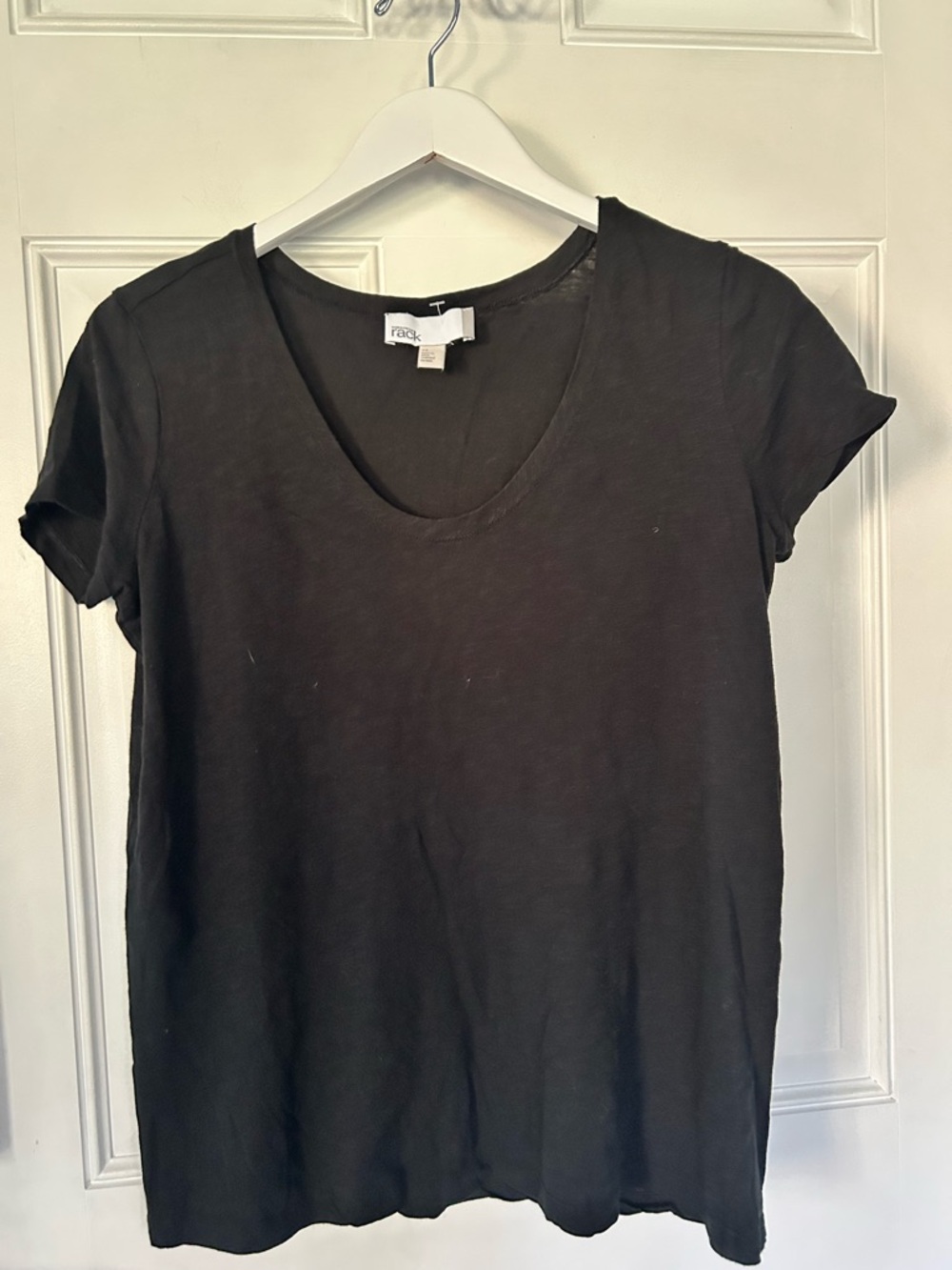 Nordstrom Black Scoop Neck Short Sleeve Tee - Lightweight Casual Top